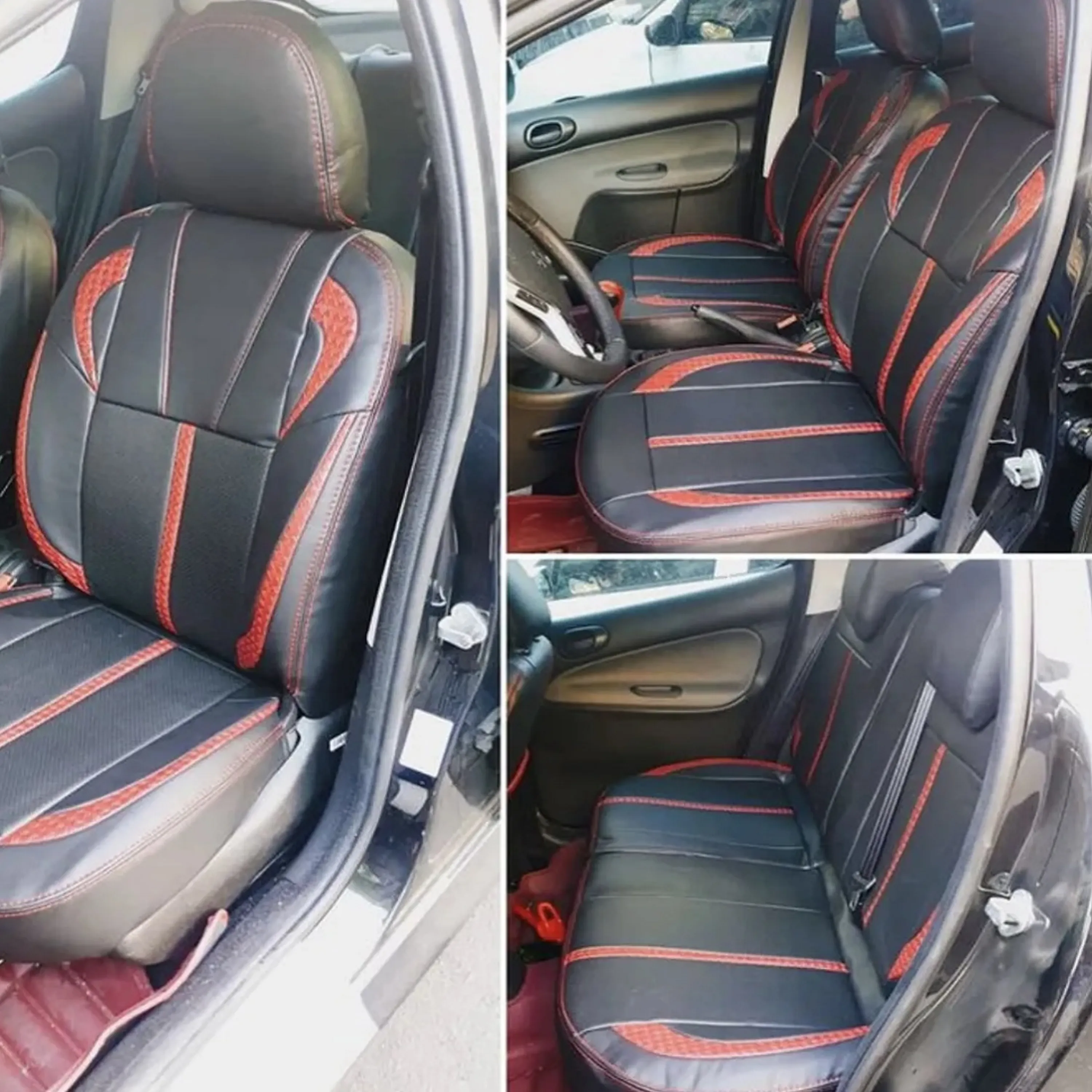 روکش صندلی چرم درجه یک 207 مشکی قرمز روکش صندلی چرم درجه یک 207 مشکی قرمز